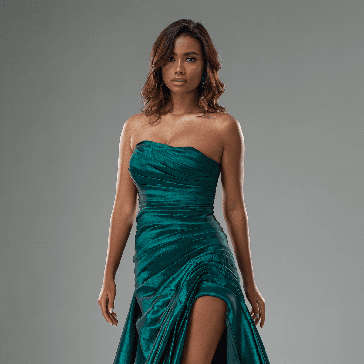 Emerald Allure Draped Gown hero image